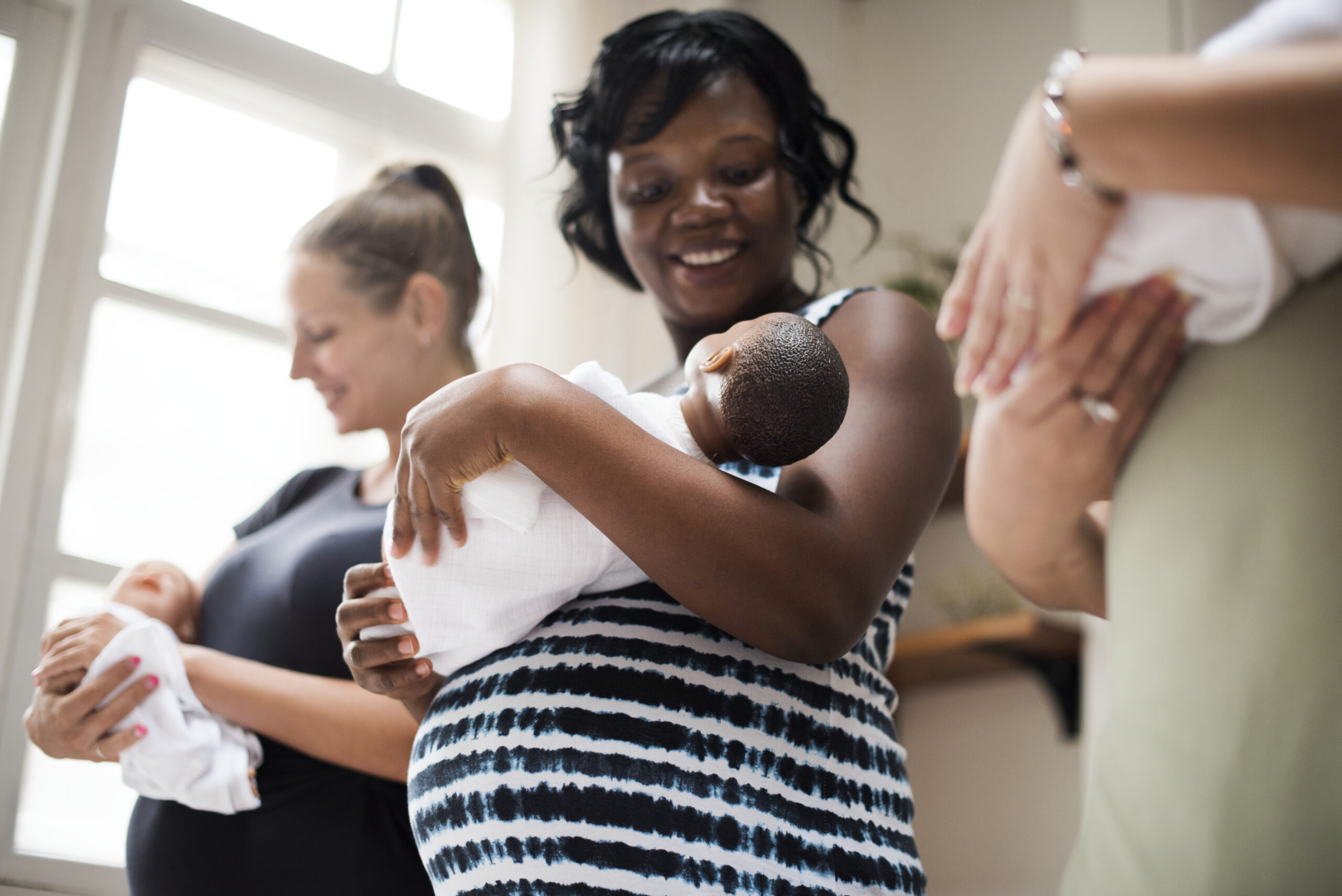 Pregnant women in a class